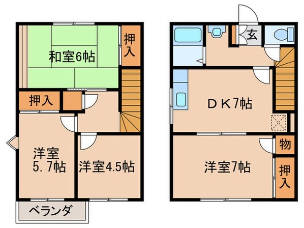 グリーンハイツ1の物件間取画像